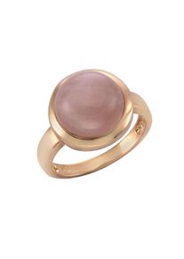 ZEEme Gemstones Ring 925 Sterling Silber ros&eacute;-vergoldet mit echtem Rosenquarz 12mm