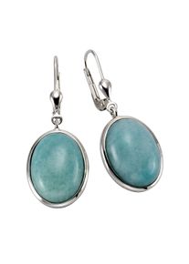 ZEEme Gemstones Ohrringe Silber 925 rhodiniert mit 2x Amazonit 16x12mm