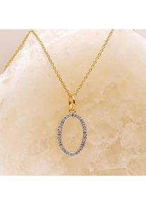 Diamonds by Ellen K. Halskette Silber 925 vergoldet mit 40x Diamant zus. 0,11ct.