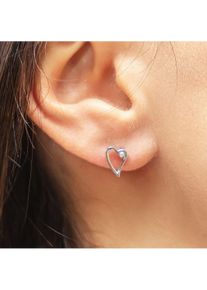 CAI Ohrstecker 925/- Sterling Silber rhodiniert Zirkonia Herz