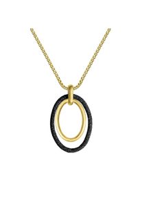 ZEEme Stainless Steel Halskette Edelstahl gelb plattiert mit Stardust grau