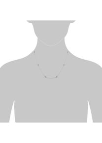 ZEEme Silber Halskette Silber 925 rhodiniert 45+5cm lang mit wei&szlig;en Zirkonia-Steinen