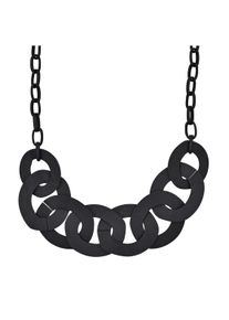 Steuer Modeschmuck Collierkette Metallcollier schwarz matt