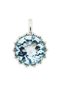 OROLINO Anh&auml;nger 585 Gold mit Topas blau (beh.) 11,5mm rund