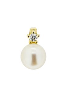 OROLINO Anh&auml;nger 585 Gold mit Brillant 0,03ct. + Perle wei&szlig; 5,5-6mm