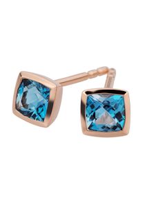 OROLINO Ohrringe Gold 585 ros&eacute; mit 2x Blautopas (beh.)