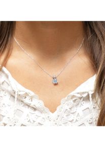 ZEEme Gemstones Halskette Silber 925 rhodiniert 42+3cm mit Blautopas (beh.)