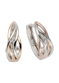 ZEEme Silber Ohrringe Silber 925 zweifarbig 6x Zirkonia wei&szlig;