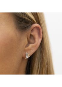 ZEEme Silber Ohrringe Silber 925 zweifarbig mit wei&szlig;en Zirkonia-Steinen