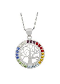 ZEEme Silber Halskette Silber 925 rhodiniert mit Lebensbaum-Motiv