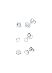 Celesta Silber Ohrstecker Set 925 Sterling Silber rhodiniert Zirkonia