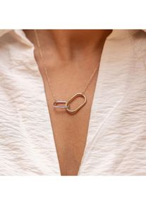 Celesta Silber Halskette 925 Sterling Silber zweifarbig