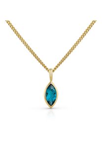 OROLINO Halskette Gold 585 mit Blautopas (beh.) London blue 42/45cm lang