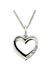 OROLINO Halskette Gold 585 Herz-Anh&auml;nger mit 5 Brillanten zus. 0,10ct.