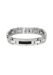 ZEEme Stainless Steel Armband Edelstahl matt glanz zweifarbig mit schwarzem Stahlseil