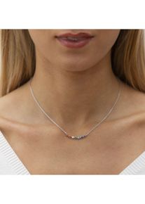 ZEEme Silber Halskette Silber 925 rhodiniert mit bunten Zirkonia-Steinen