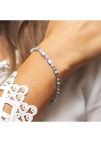 ZEEme Gemstones Armband Silber 925 rhodiniert 19cm lang mit 14x Blautopas (beh.)