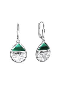 ZEEme Gemstones Ohrh&auml;nger 925/- Sterling Silber rhodiniert Malachit