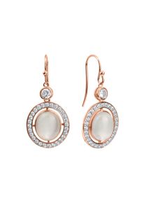 ZEEme Gemstones Ohrringe Silber 925 ros&eacute; vergoldet Zirkonia Mondstein echt