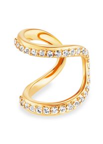 CAI Ear Cuff 925 Silber gelb vergoldet Topas wei&szlig;