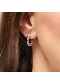 Celesta Silber Klappcreolen 925 Sterling Silber rhodiniert