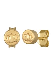 CAI Ohrstecker 925/- Sterling Silber vergoldet Lotusbl&uuml;te
