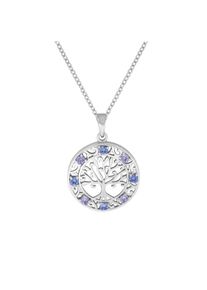 ZEEme Silber Halskette Silber 925 rhodiniert mit Lebensbaum-Motiv und Zirkonia-Steinen
