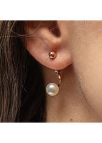 CAI Ohrstecker 925/- Sterling Silber rotvergoldet Perlen