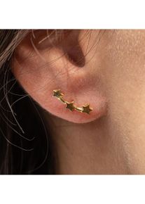 CAI Ohrstecker 925 Sterling Silber gelb vergoldet Sterne