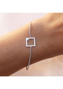 CAI Armband 925 Sterling Silber rhodiniert Rechteck Zirkonia