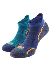 1000 Mile - 2er Pack Herren Einzel-Schicht Weiche Atmungsaktive Laufkurzsocken - K&ouml;nigfischer / Marineblau