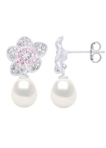 Ohrringe - Schmuck Silber - Echte S&uuml;&szlig;wasser-Zuchtperlen Birne 9-10 mm