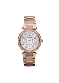 Damenuhr der Marke Michael Kors in der Farbe Bronze. Das Geh&auml;use hat einen Durchmesser von 33 mm. Marke: Michael KorsModellname: MK5616Kategorie: DamenarmbanduhrMaterialien: EdelstahlFarbe: Ros&eacute;gold
