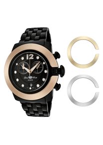 Glam Rock Herrenuhr Quartz Schwarz Gold