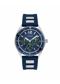 Guess Herrenuhr Quartz Silber Blau