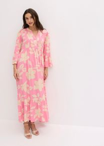 bonprix Maxikleid, rosa, Gr.46, sommerliches Maxikleid aus flie&szlig;ender Viskose mit V-Ausschnitt, aus Viskose