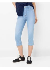 Brax Damen Caprihose Style MARY C USED BLEACHED BLUE, denim hellblau, Gr. 34