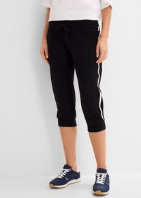 bonprix Jogginghose aus Baumwolle (2er Pack) Capri-L&auml;nge, schwarz, Gr.36/38 (S), 2er-Pack Sport-Caprihose aus einem Stretch-Material mit Rei&szlig;verschlusstaschen, 95% Baumwolle (organic)