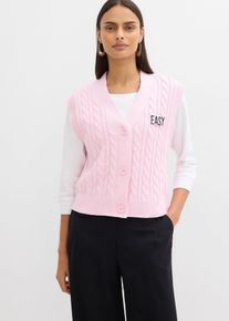 bonprix Strick-Weste, rosa, Gr.40/42 (M), Weite Strick-Weste mit Knopfverschluss, 50% Baumwolle