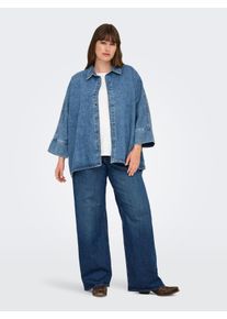 Only sheego Gro&szlig;e Gr&ouml;&szlig;en Jeansbluse, medium blue denim, Gr&ouml;&szlig;e 46 - Damen