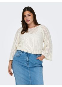 Only sheego Gro&szlig;e Gr&ouml;&szlig;en Strickpullover, cloud dancer, Gr&ouml;&szlig;e M - Damen