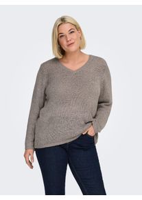 Only sheego Gro&szlig;e Gr&ouml;&szlig;en V-Ausschnitt-Pullover, satellite, Gr&ouml;&szlig;e L - Damen