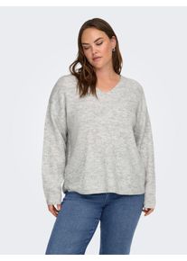 Only sheego Gro&szlig;e Gr&ouml;&szlig;en Strickpullover, light grey melange, Gr&ouml;&szlig;e XL - Damen