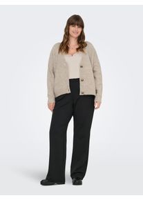 Only sheego Gro&szlig;e Gr&ouml;&szlig;en Strickjacke, woodsmoke detail:w.melange, Gr&ouml;&szlig;e L - Damen