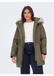 Only sheego Gro&szlig;e Gr&ouml;&szlig;en Parka, stone gray detail:nature fur, Gr&ouml;&szlig;e L - Damen