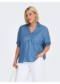 Only sheego Gro&szlig;e Gr&ouml;&szlig;en Jeansbluse, medium blue denim, Gr&ouml;&szlig;e 44 - Damen