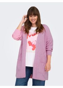 Only sheego Gro&szlig;e Gr&ouml;&szlig;en Strickjacke, mauve mist detail:melange, Gr&ouml;&szlig;e M - Damen