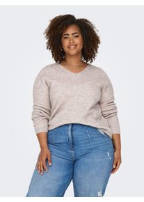 Only sheego Gro&szlig;e Gr&ouml;&szlig;en Strickpullover, pumice stone detail:melange, Gr&ouml;&szlig;e XL - Damen