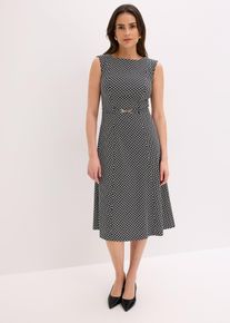 bonprix Kleid aus Bengalin mit G&uuml;rtel, schwarz, Gr.54, elegantes Kleid mit G&uuml;rtel, aus Bengalin