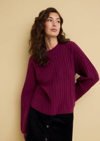 bonprix Gerippter Pullover verk&uuml;rzt, lila, Gr.40/42 (M), Klassischer Ripp-Pullover, verk&uuml;rzt